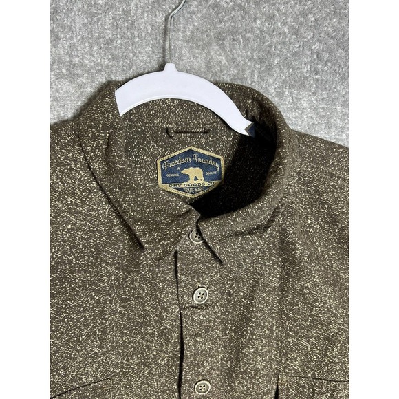 Freedom Foundry Long Sleeve Button Up Shirt Mens Size XXL Brown POCKETS - Picture 7 of 10